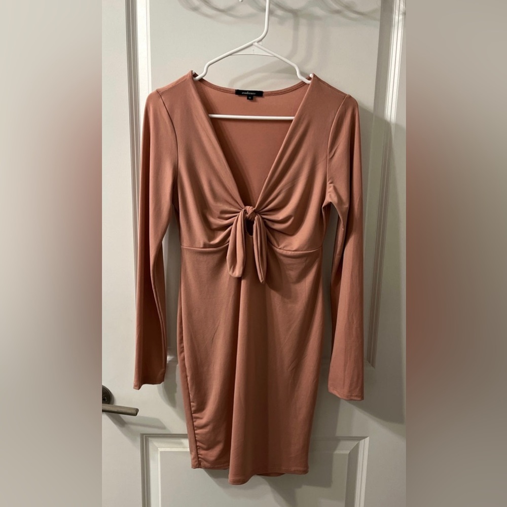 Peach Long Sleeve Dress
